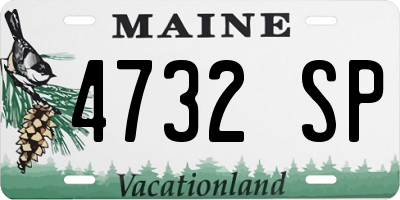 ME license plate 4732SP