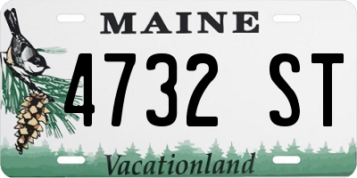 ME license plate 4732ST