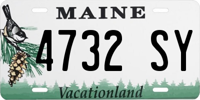 ME license plate 4732SY