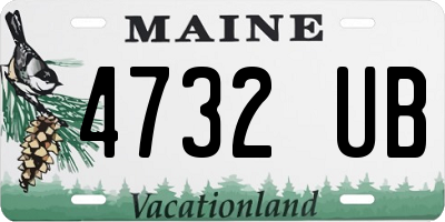 ME license plate 4732UB