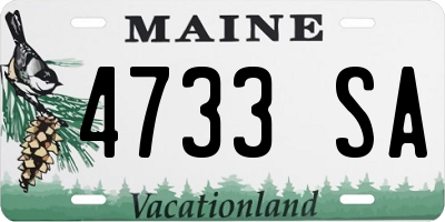 ME license plate 4733SA