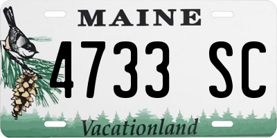 ME license plate 4733SC