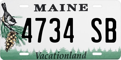 ME license plate 4734SB