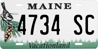 ME license plate 4734SC