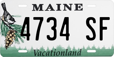 ME license plate 4734SF