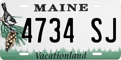 ME license plate 4734SJ