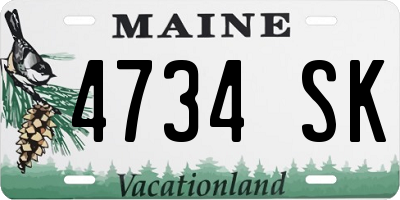 ME license plate 4734SK