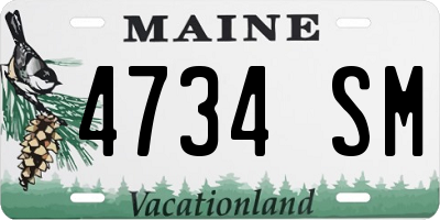 ME license plate 4734SM