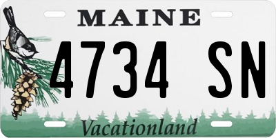ME license plate 4734SN