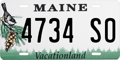 ME license plate 4734SO