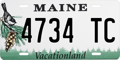 ME license plate 4734TC