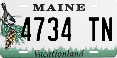 ME license plate 4734TN