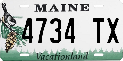 ME license plate 4734TX