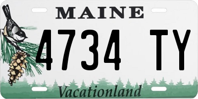 ME license plate 4734TY
