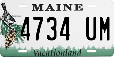 ME license plate 4734UM