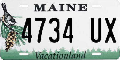 ME license plate 4734UX