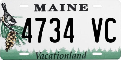 ME license plate 4734VC