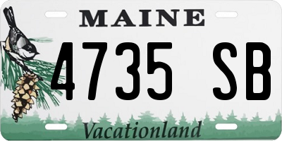 ME license plate 4735SB