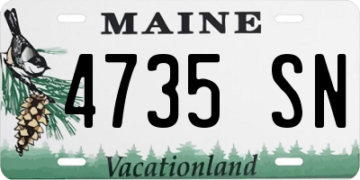 ME license plate 4735SN