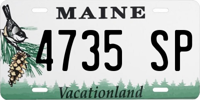 ME license plate 4735SP