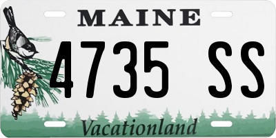 ME license plate 4735SS