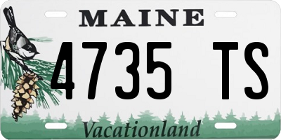 ME license plate 4735TS