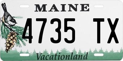 ME license plate 4735TX