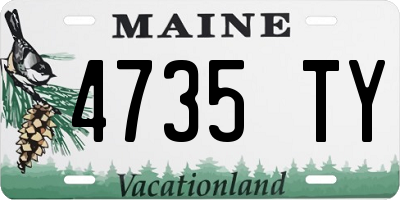 ME license plate 4735TY