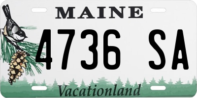 ME license plate 4736SA