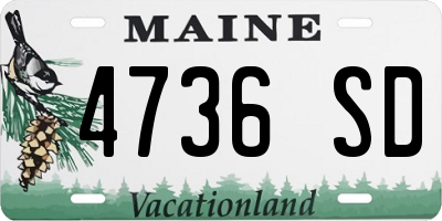 ME license plate 4736SD