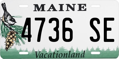 ME license plate 4736SE