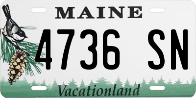 ME license plate 4736SN