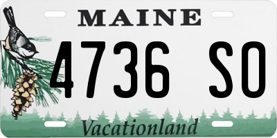 ME license plate 4736SO