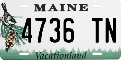 ME license plate 4736TN