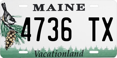 ME license plate 4736TX