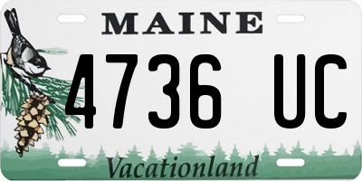 ME license plate 4736UC