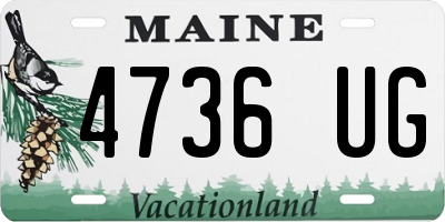 ME license plate 4736UG