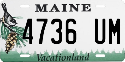 ME license plate 4736UM