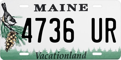 ME license plate 4736UR