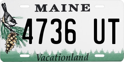 ME license plate 4736UT