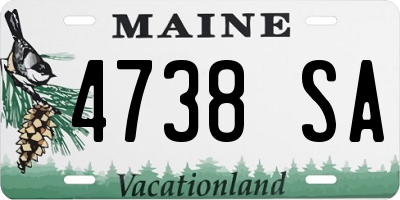 ME license plate 4738SA