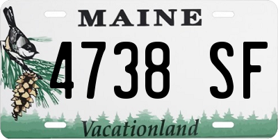 ME license plate 4738SF