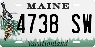 ME license plate 4738SW