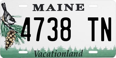 ME license plate 4738TN