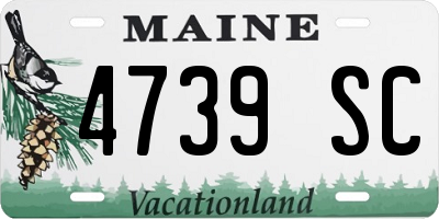 ME license plate 4739SC