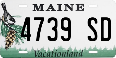 ME license plate 4739SD