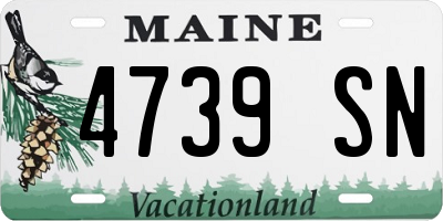 ME license plate 4739SN