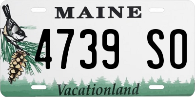 ME license plate 4739SO