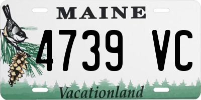 ME license plate 4739VC