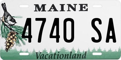 ME license plate 4740SA